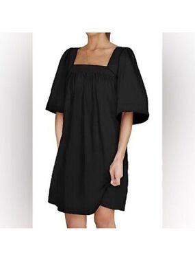 BELONGSCI Women's Square Neck Half Sleeve Mini Dress